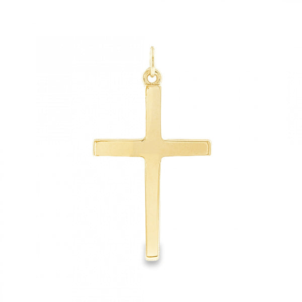 9ct Yellow Gold Plain Block Cross Pendant - 27x44x3mm - 7.8g