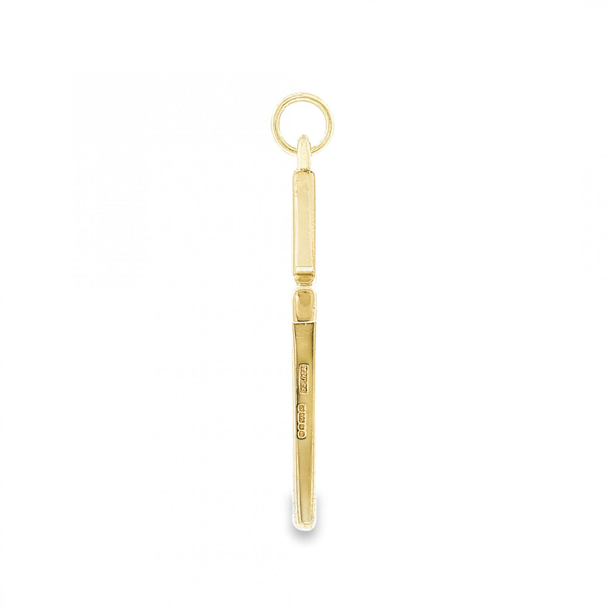 9ct Yellow Gold Plain Block Cross Pendant - 27x44x3mm - 7.8g