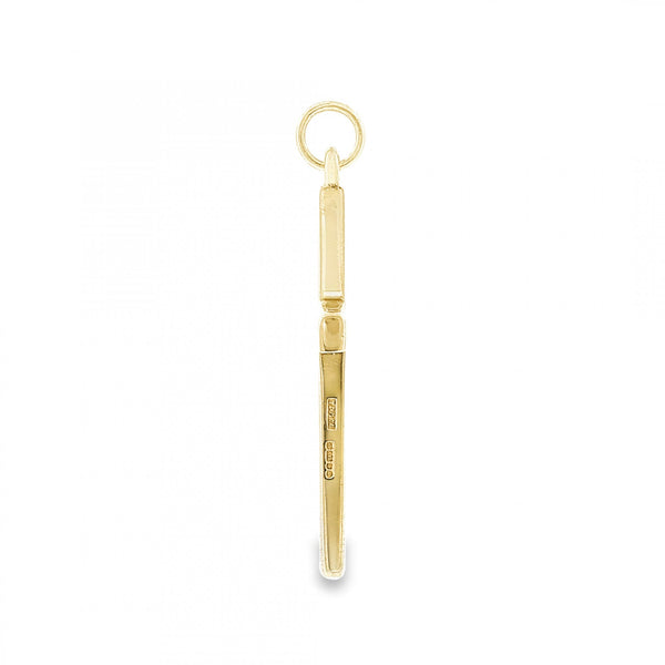 9ct Yellow Gold Plain Block Cross Pendant - 27x44x3mm - 7.8g