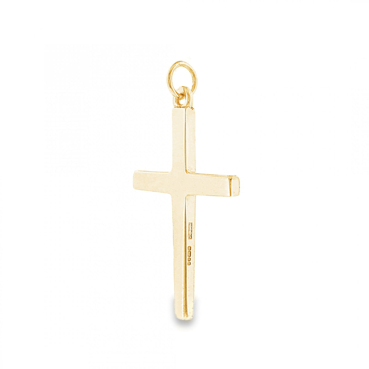 9ct Yellow Gold Plain Block Cross Pendant - 27x44x3mm - 7.8g