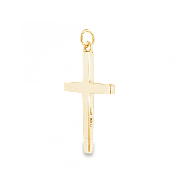 9ct Yellow Gold Plain Block Cross Pendant - 27x44x3mm - 7.8g