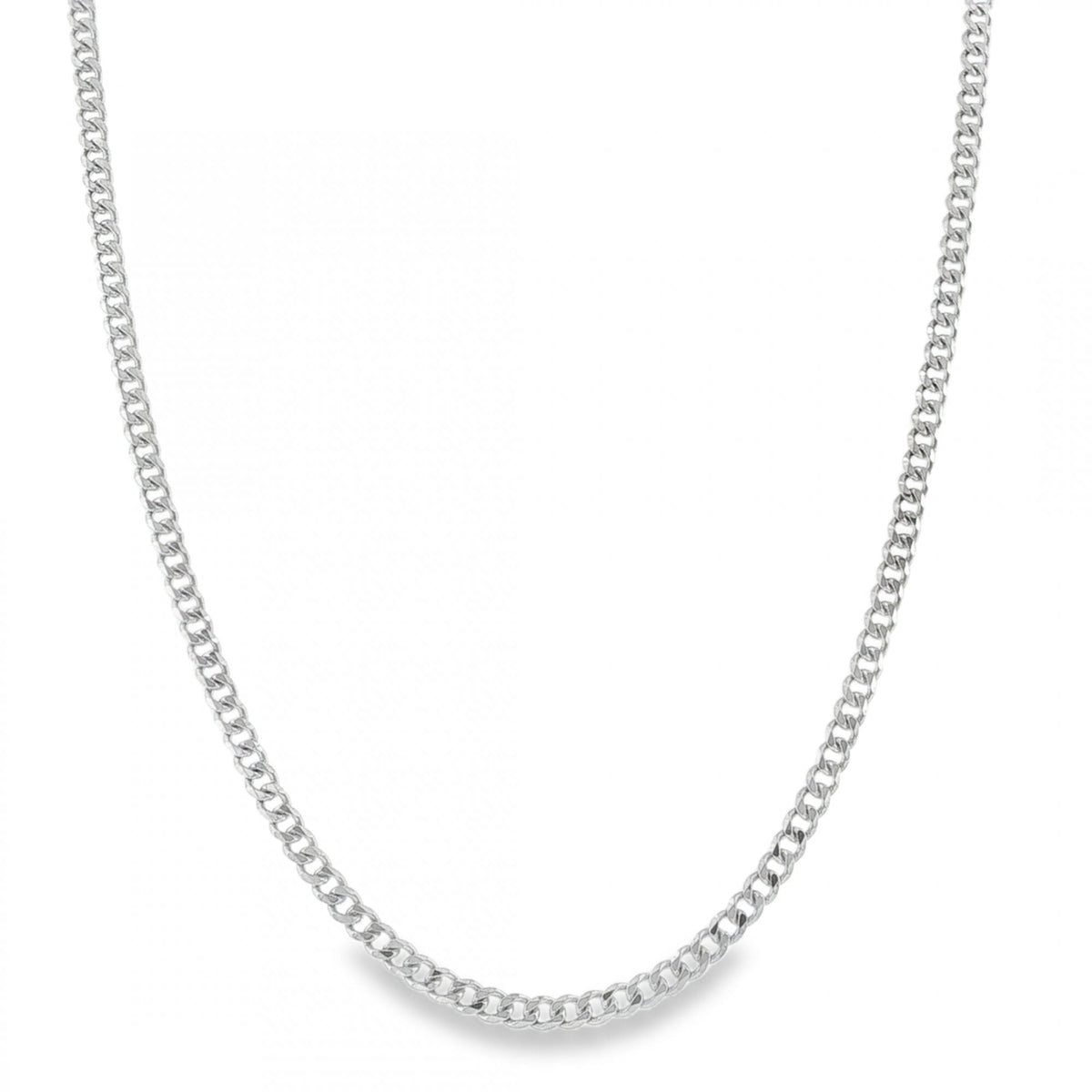 950 Platinum 3mm D-Cut Curb Chain - 18" - 18.1g