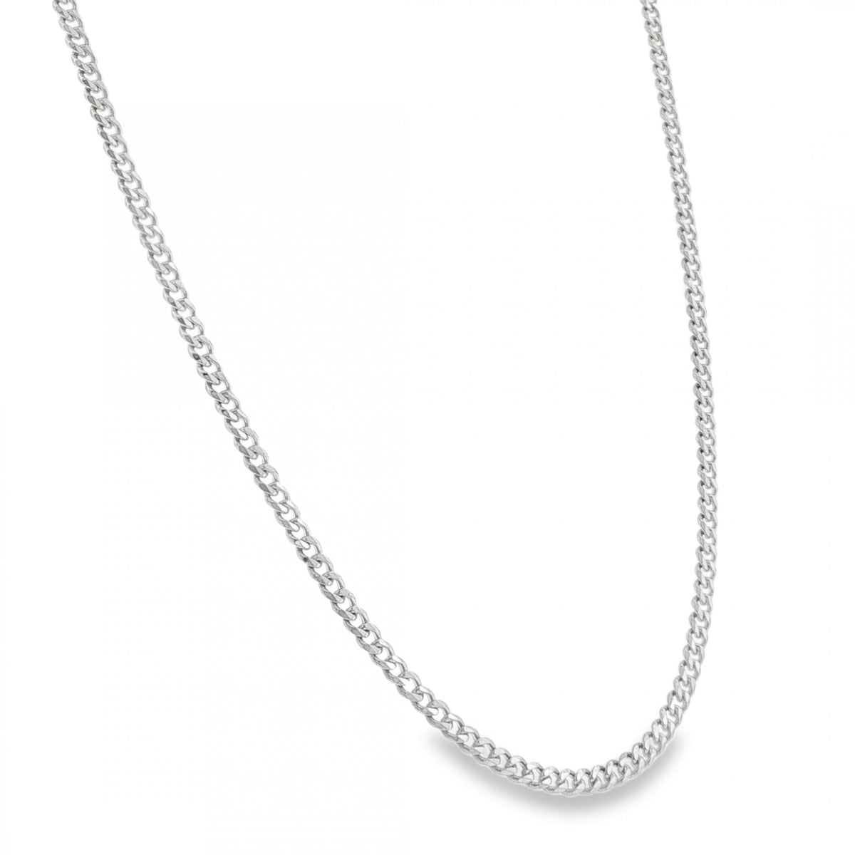 950 Platinum 3mm D-Cut Curb Chain - 18" - 18.1g