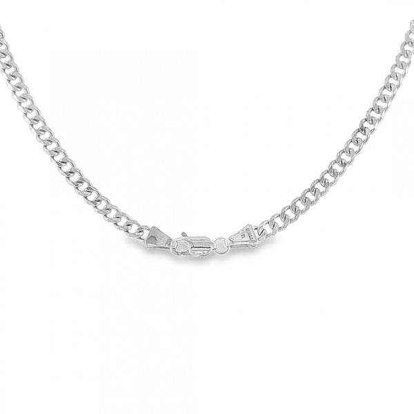 950 Platinum 3mm D-Cut Curb Chain - 18" - 18.1g