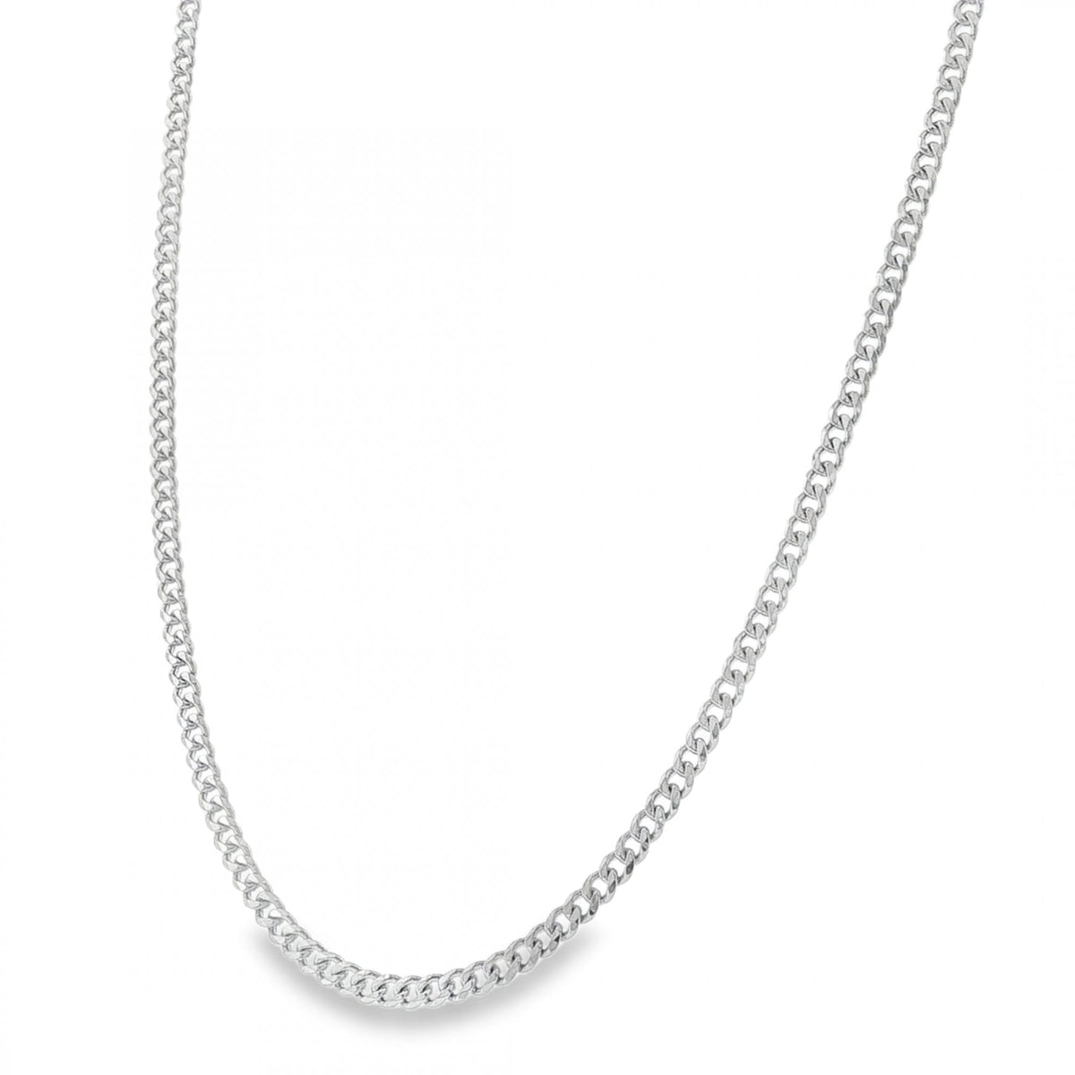 950 Platinum 3mm D-Cut Curb Chain - 18" - 18.1g