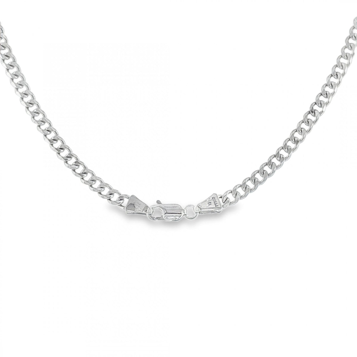 950 Platinum 3mm D-Cut Curb Chain - 20" - 20.0g