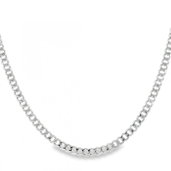 950 Platinum 3mm D-Cut Curb Chain - 20" - 20.0g
