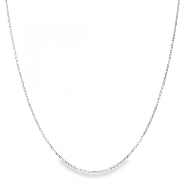 18ct White Gold Fine File Trace Chain - 16/18" - 2.8g