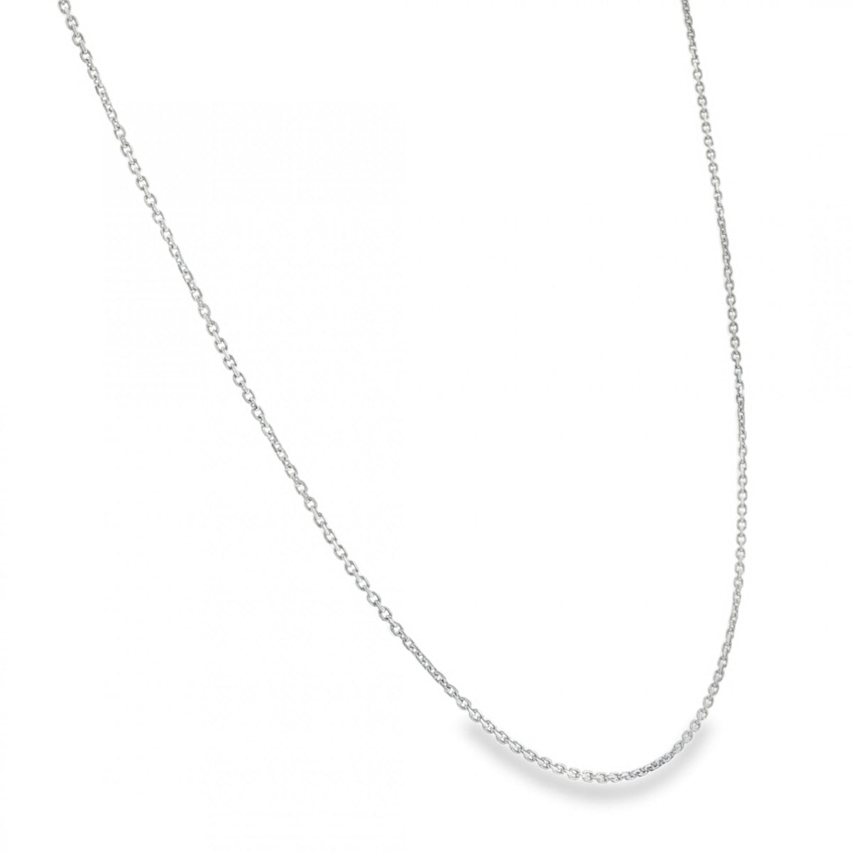 18ct White Gold Fine File Trace Chain - 16/18" - 2.8g