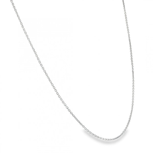 18ct White Gold Fine File Trace Chain - 16/18" - 2.8g