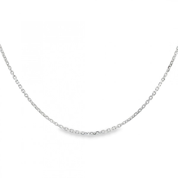 18ct White Gold Fine File Trace Chain - 16/18" - 2.8g