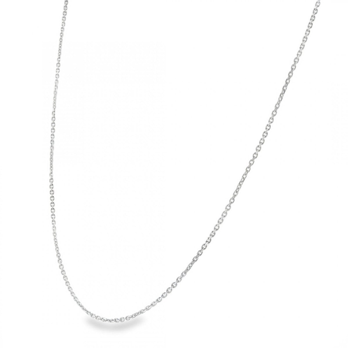 18ct White Gold Fine File Trace Chain - 16/18" - 2.8g