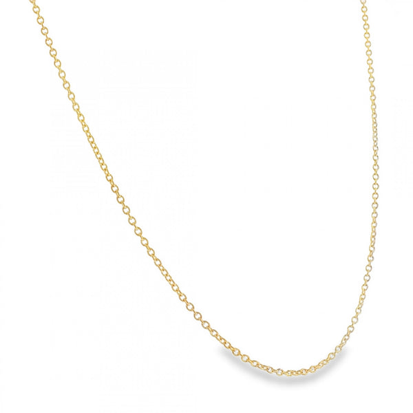 9ct Yellow Gold Closed Trace Chain - 16/18" - 3.1g
