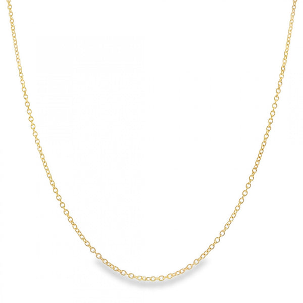 9ct Yellow Gold Closed Trace Chain - 16/18" - 3.1g