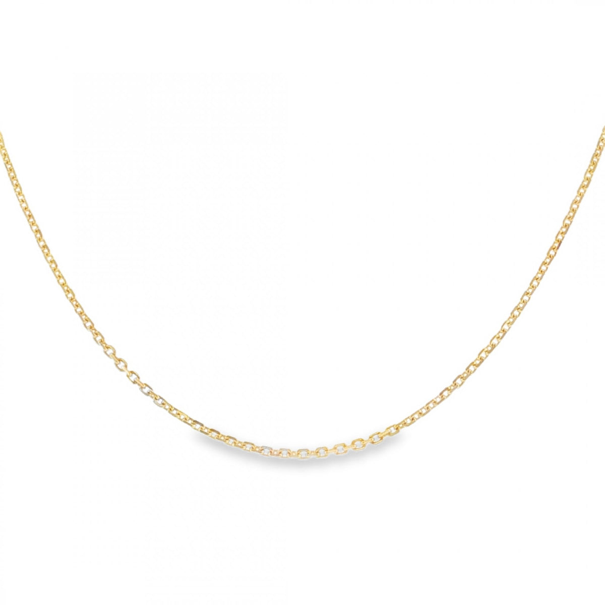 9ct Yellow Gold Fine File Trace Chain - 18/20" - 2.2g