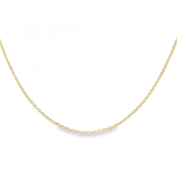 9ct Yellow Gold Fine File Trace Chain - 18/20" - 2.2g