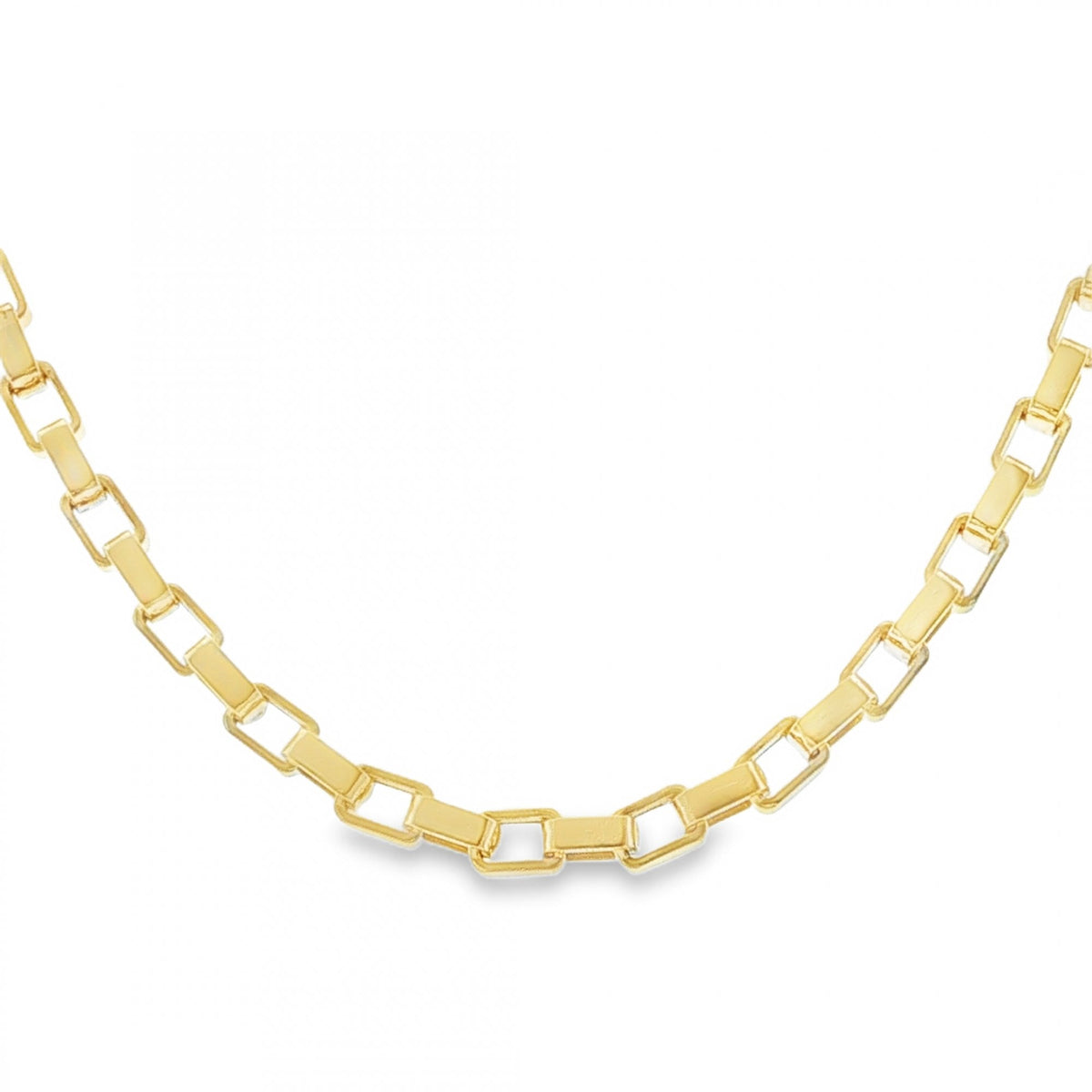 9ct Yellow Gold Venziana Box Chain - 18" - 9.9g