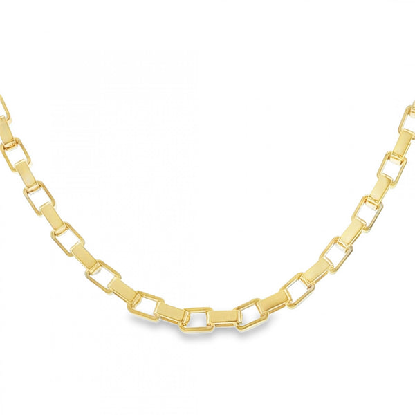 9ct Yellow Gold Venziana Box Chain - 18" - 9.9g