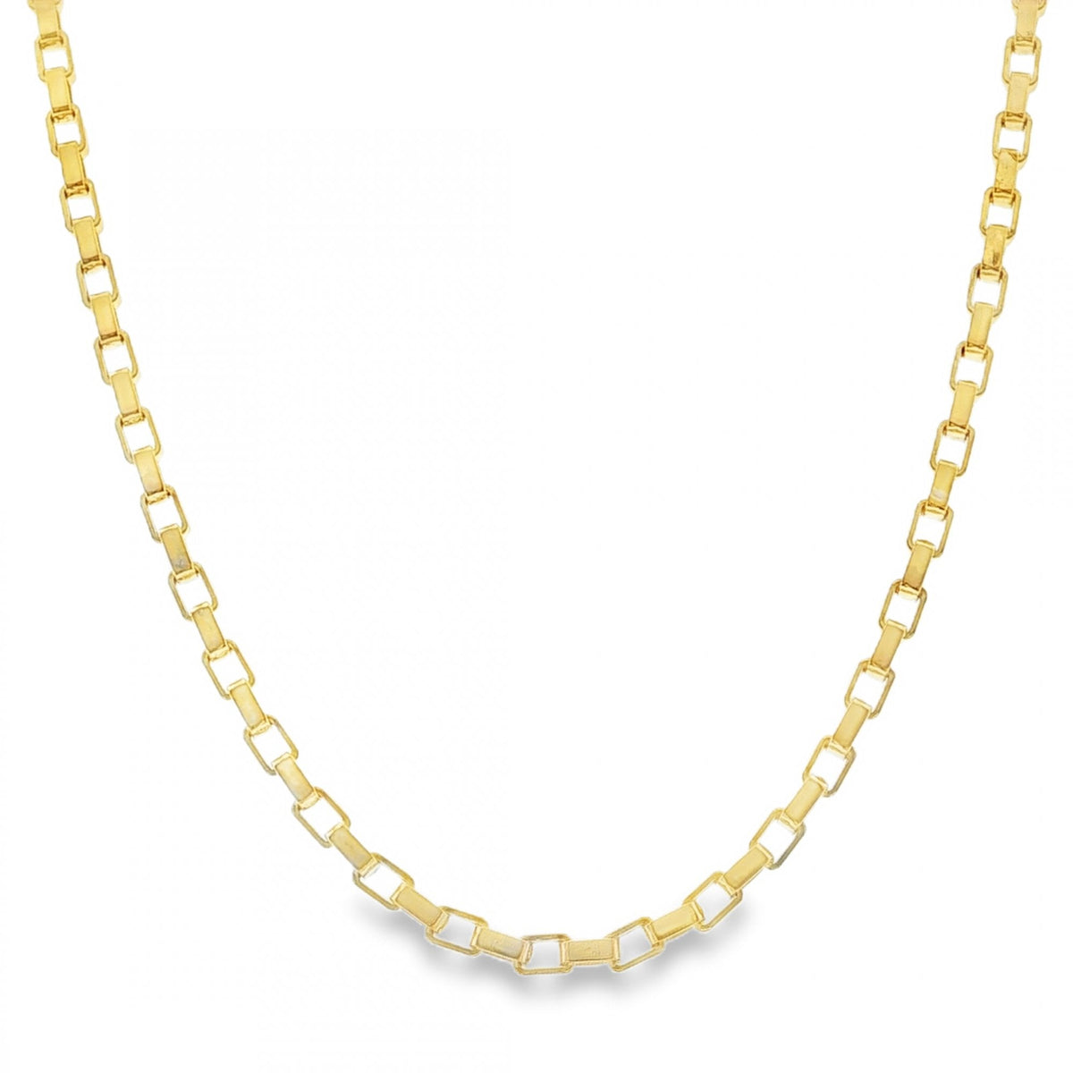 9ct Yellow Gold Venziana Box Chain - 20" - 11.1g