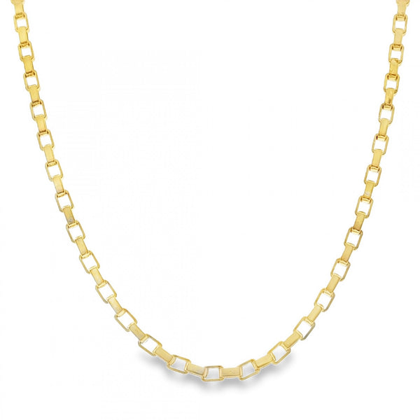 9ct Yellow Gold Venziana Box Chain - 20" - 11.1g