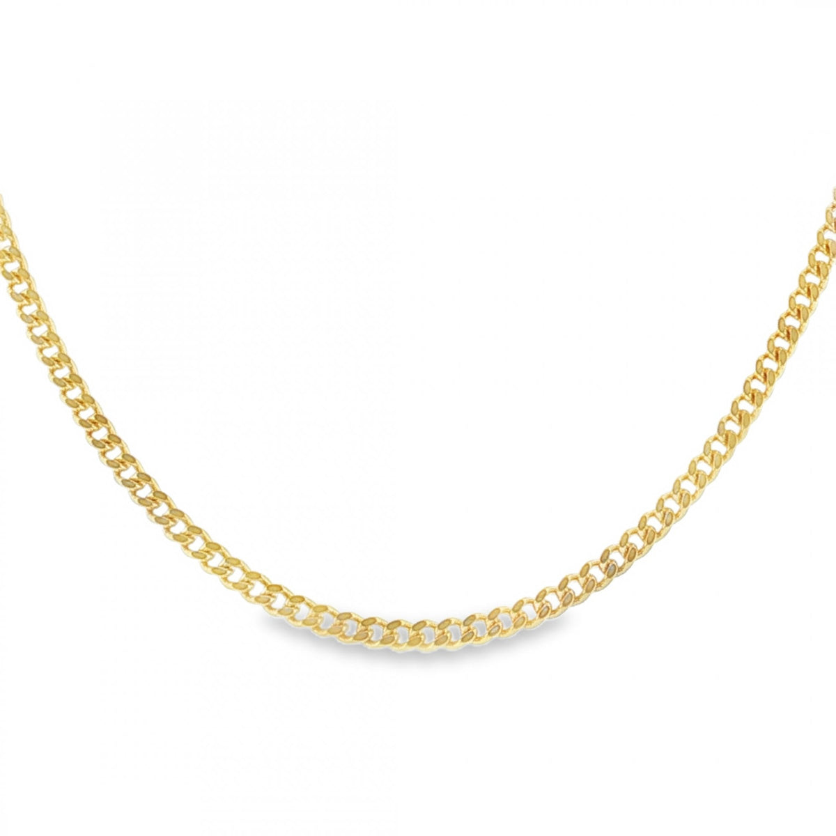 9ct Yellow Gold D-Cut Curb Chain - 18" - 8.4g
