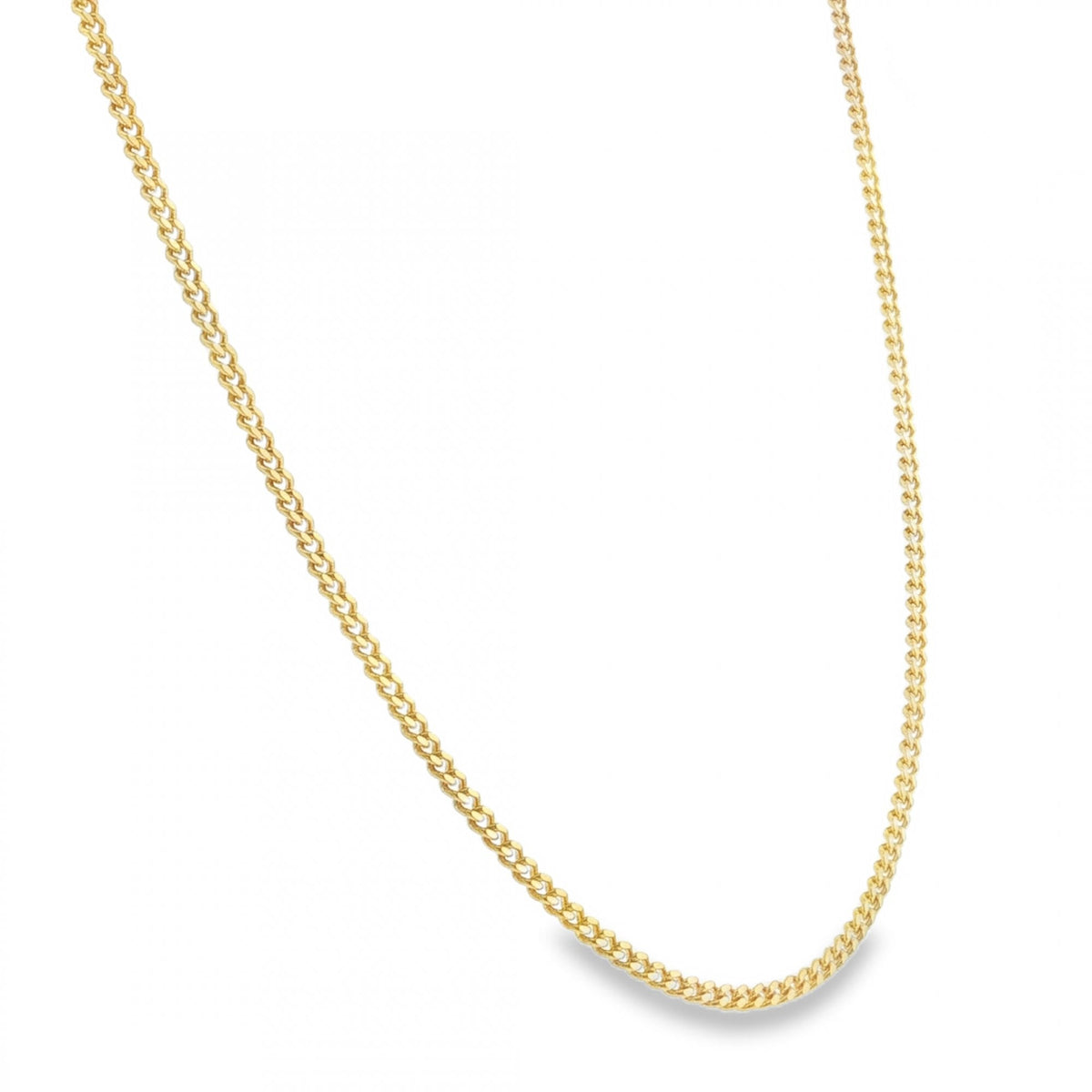 9ct Yellow Gold D-Cut Curb Chain - 18" - 8.4g