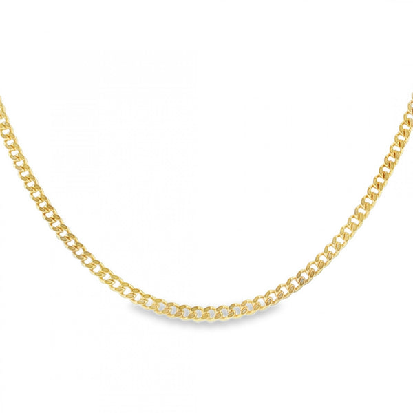 9ct Yellow Gold D-Cut Curb Chain - 20" - 9.0g