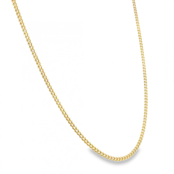 9ct Yellow Gold D-Cut Curb Chain - 20" - 9.0g