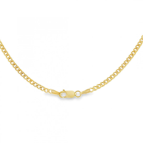 9ct Yellow Gold D-Cut Curb Chain - 20" - 9.0g