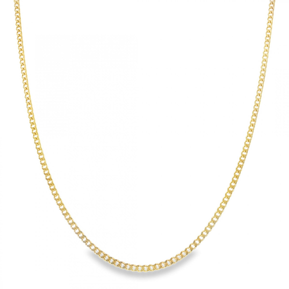 9ct Yellow Gold D-Cut Curb Chain - 20" - 9.0g
