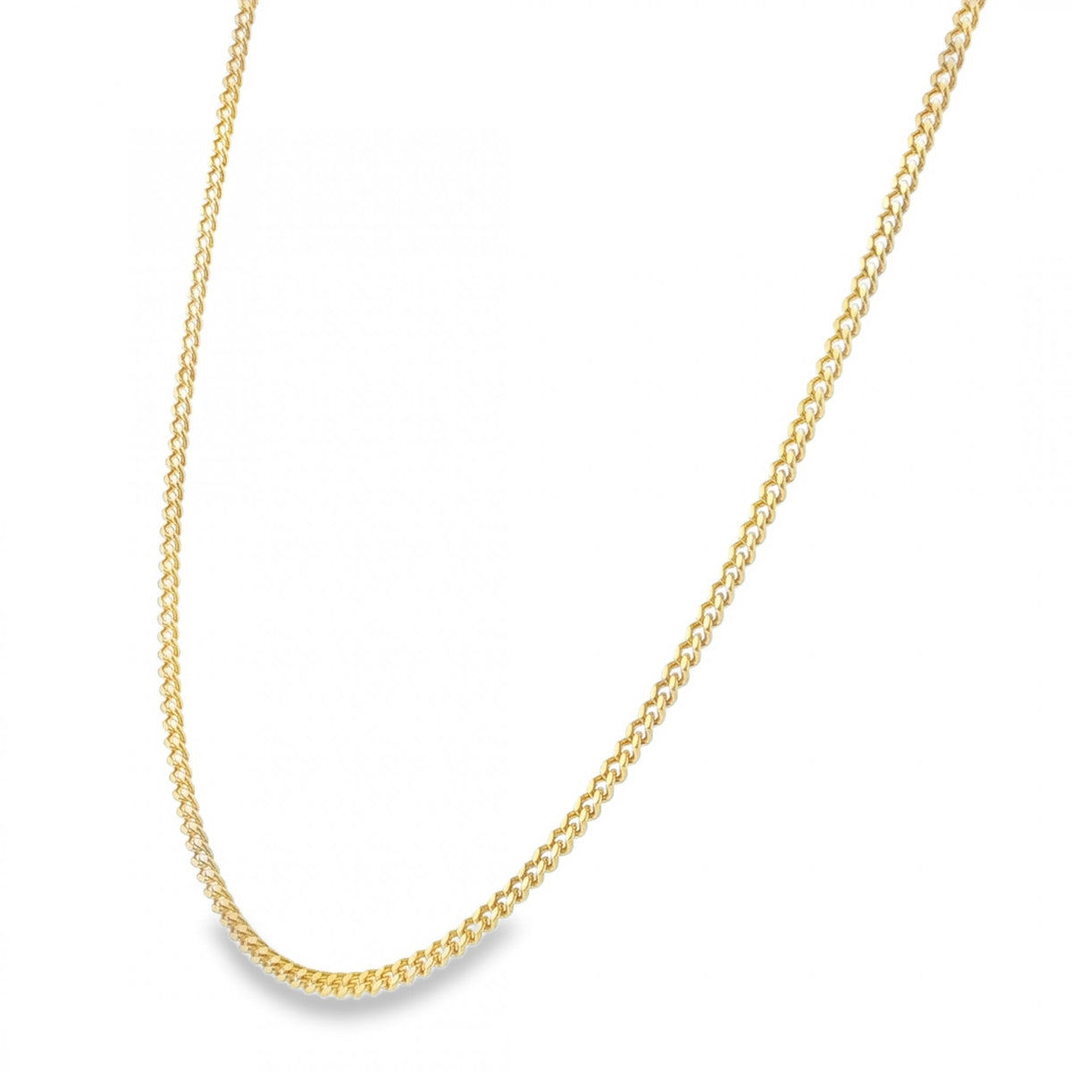 9ct Yellow Gold D-Cut Curb Chain - 20" - 9.0g