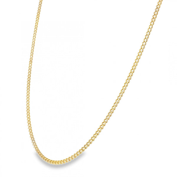9ct Yellow Gold D-Cut Curb Chain - 20" - 9.0g