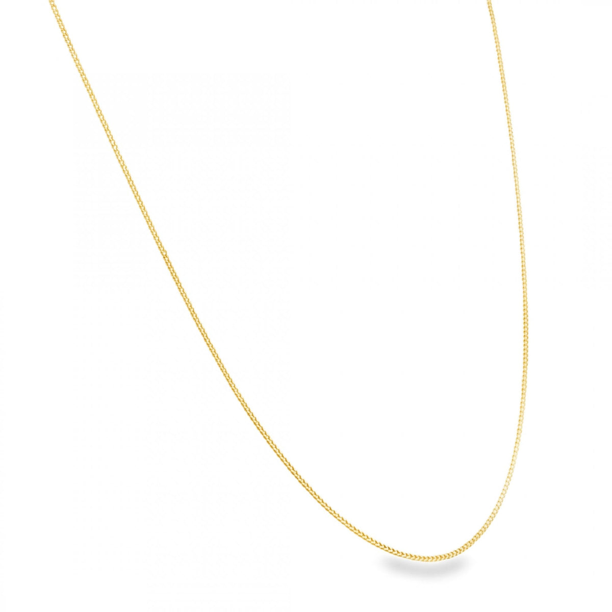 9ct Yellow Gold Fine D-Cut Curb Chain - 16/18" - 1.4g