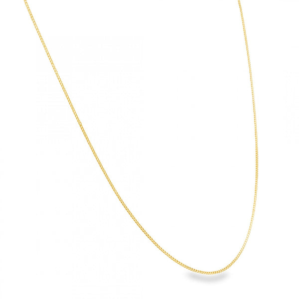 9ct Yellow Gold Fine D-Cut Curb Chain - 16/18" - 1.4g