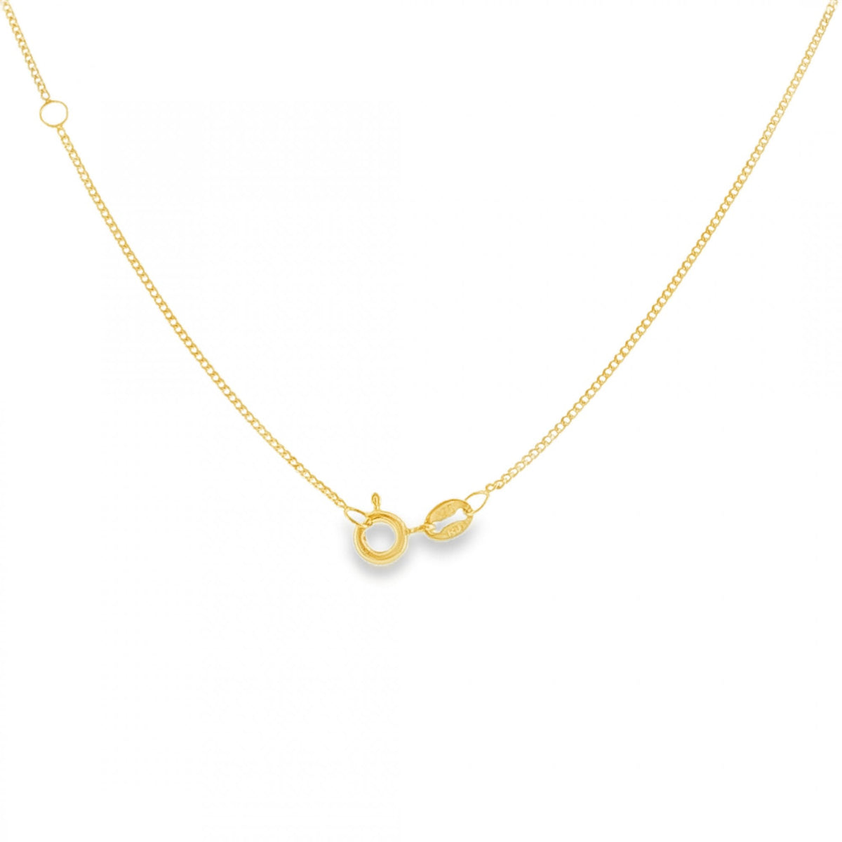 9ct Yellow Gold Fine D-Cut Curb Chain - 16/18" - 1.4g
