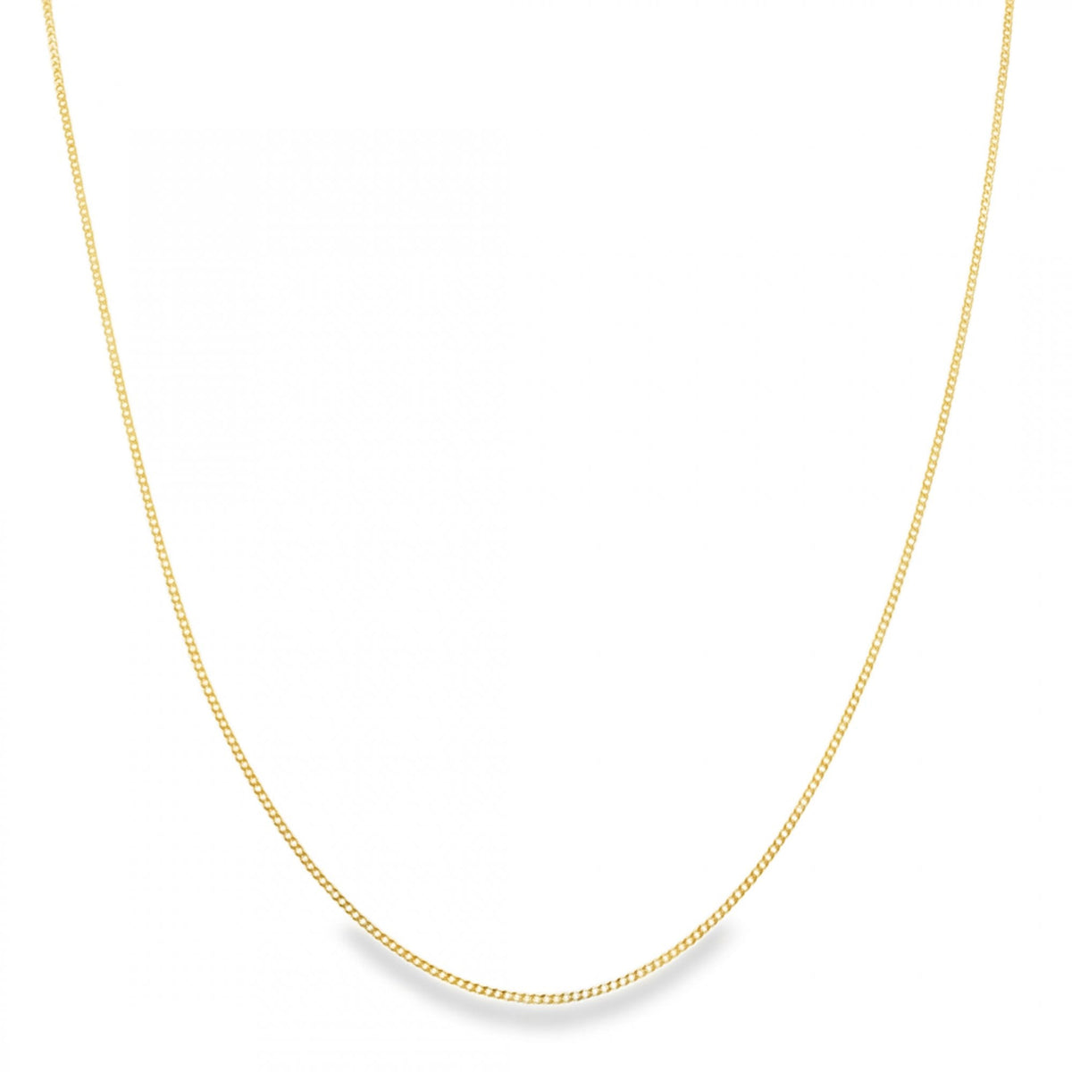 9ct Yellow Gold Fine D-Cut Curb Chain - 16/18" - 1.4g