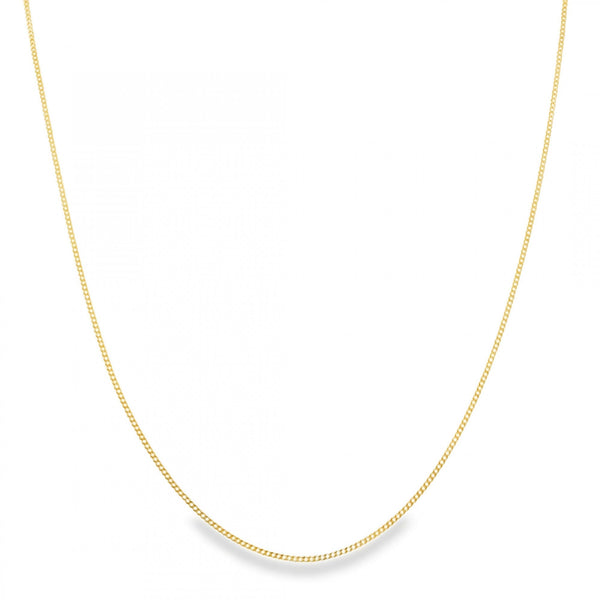 9ct Yellow Gold Fine D-Cut Curb Chain - 16/18" - 1.4g
