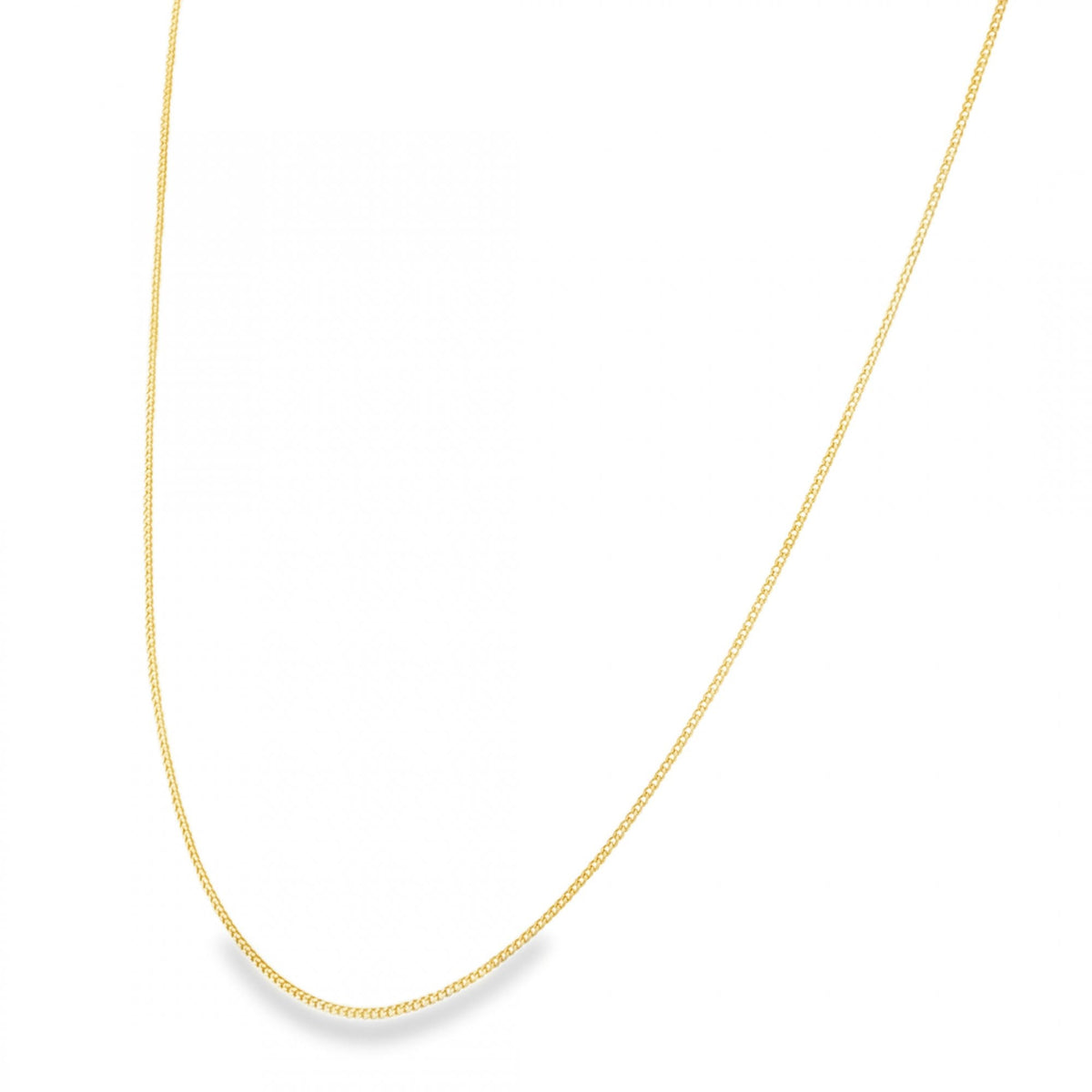 9ct Yellow Gold Fine D-Cut Curb Chain - 16/18" - 1.4g