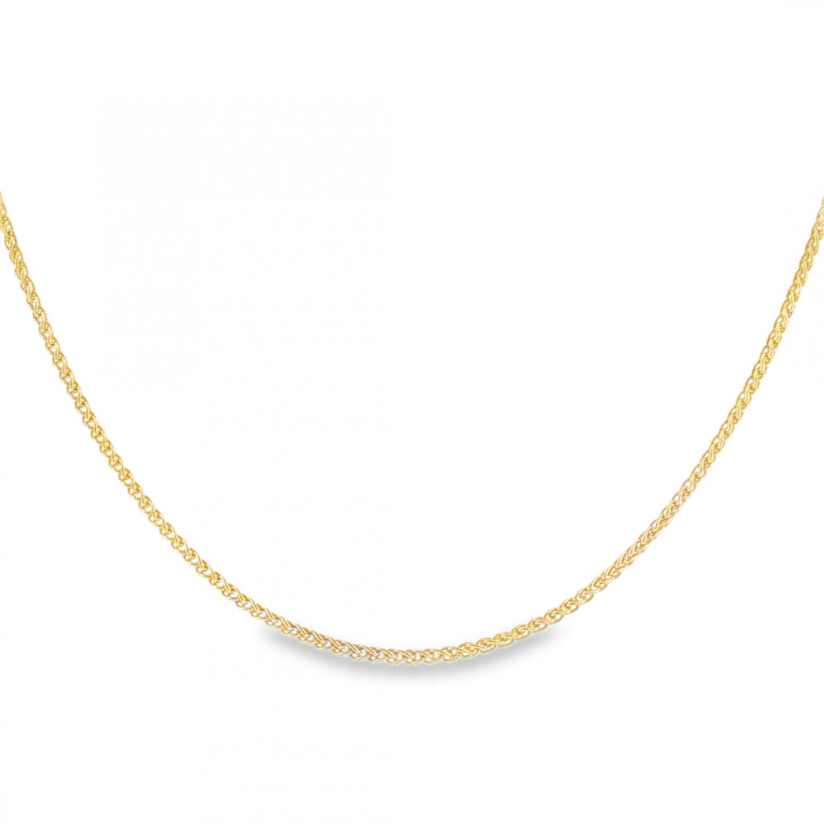 9ct Yellow Gold D-Cut Spiga Chain - 18" - 2.7g