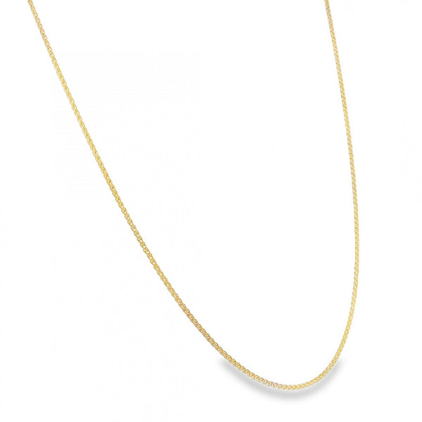 9ct Yellow Gold D-Cut Spiga Chain - 18" - 2.7g