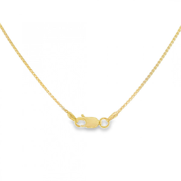 9ct Yellow Gold D-Cut Spiga Chain - 18" - 2.7g