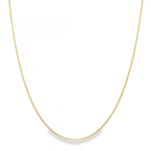 9ct Yellow Gold D-Cut Spiga Chain - 18" - 3.6g