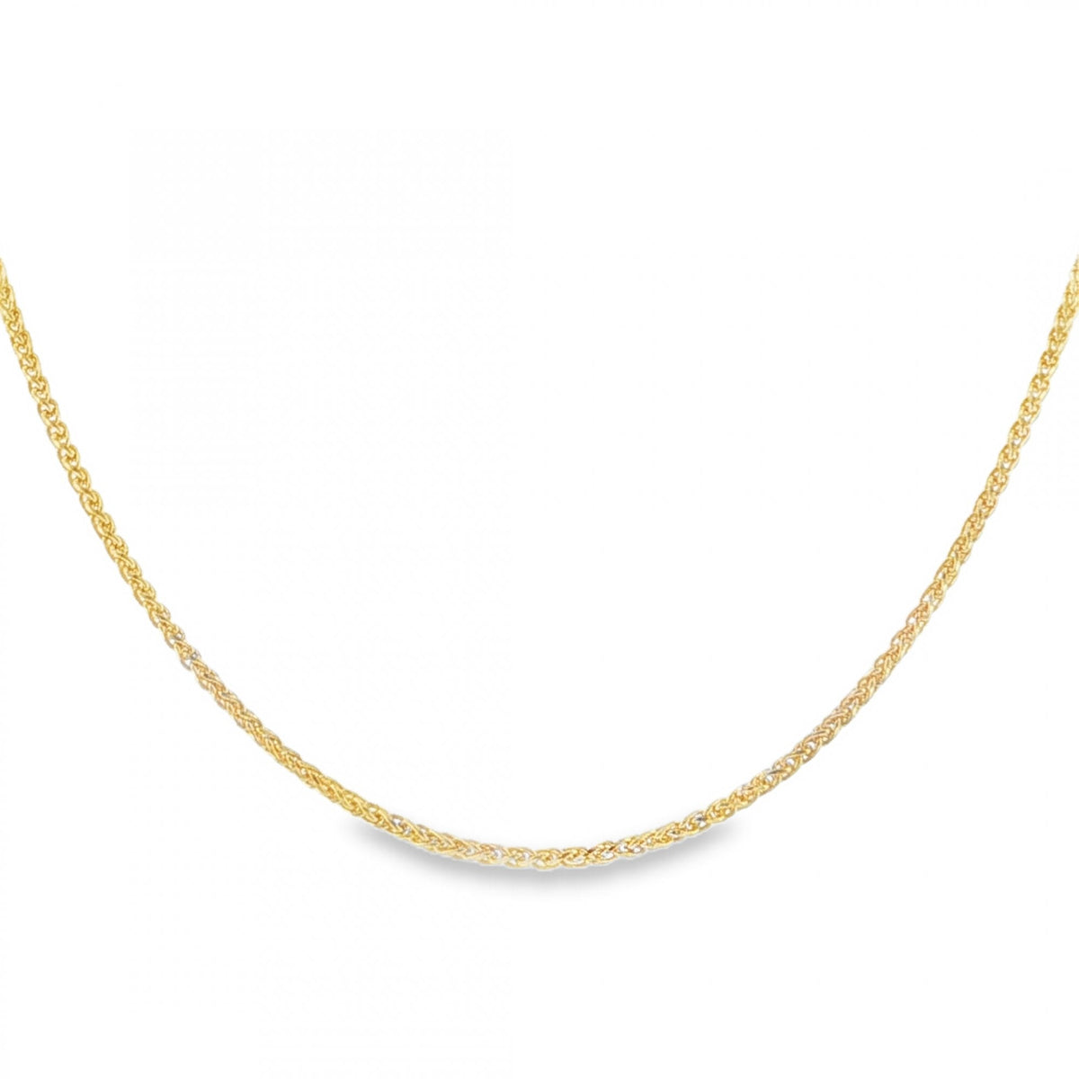 9ct Yellow Gold D-Cut Spiga Chain - 20" - 3.7g