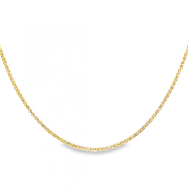 9ct Yellow Gold D-Cut Spiga Chain - 20" - 3.7g