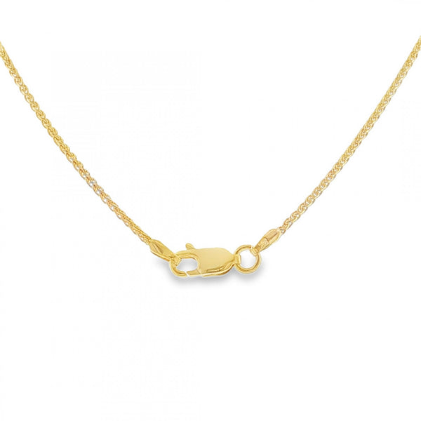 9ct Yellow Gold D-Cut Spiga Chain - 20" - 3.7g