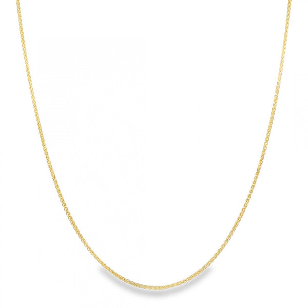 9ct Yellow Gold D-Cut Spiga Chain - 20" - 3.7g