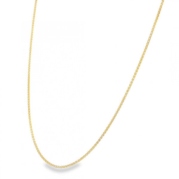 9ct Yellow Gold D-Cut Spiga Chain - 20" - 3.7g