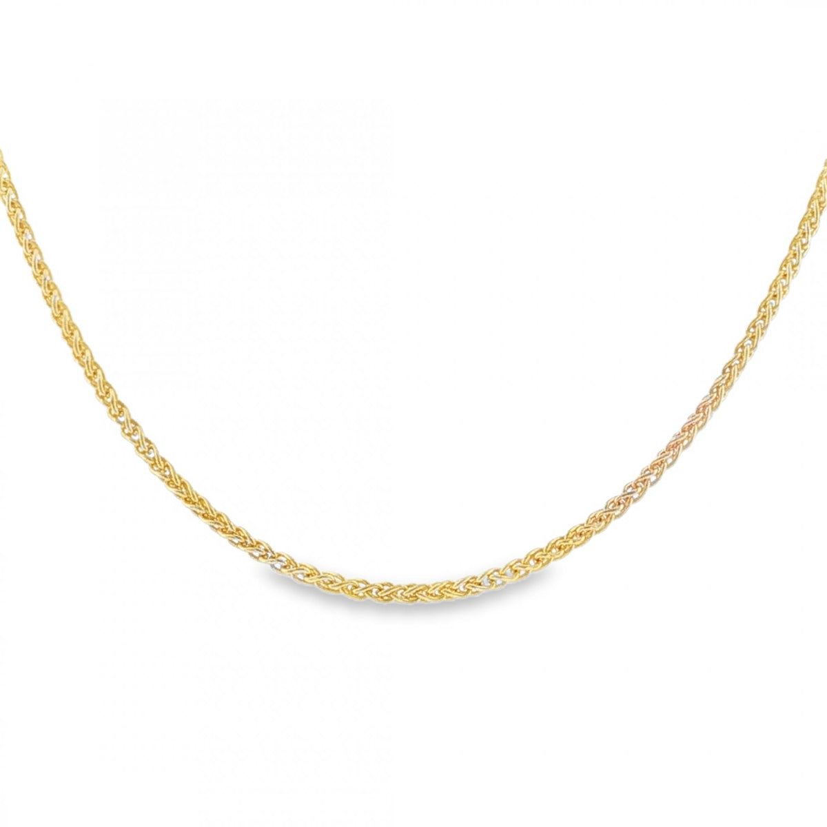 9ct Yellow Gold D-Cut Spiga Chain - 18" - 4.5g