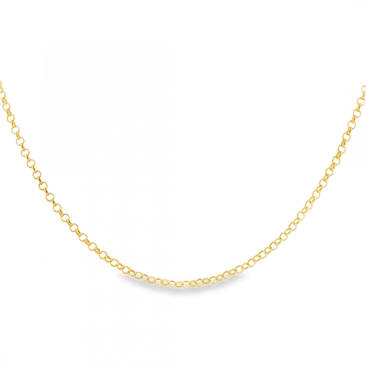 9ct Yellow Gold Round Belcher Chain - 18" - 2.0g