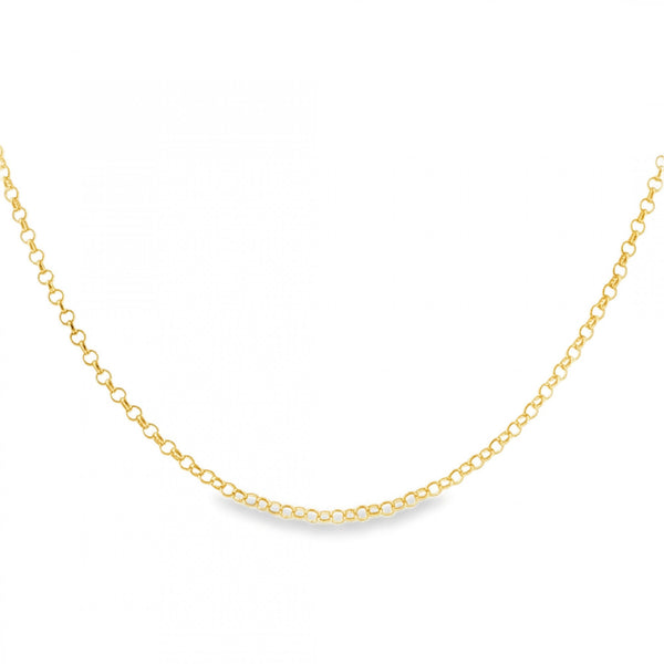 9ct Yellow Gold Round Belcher Chain - 18" - 2.0g
